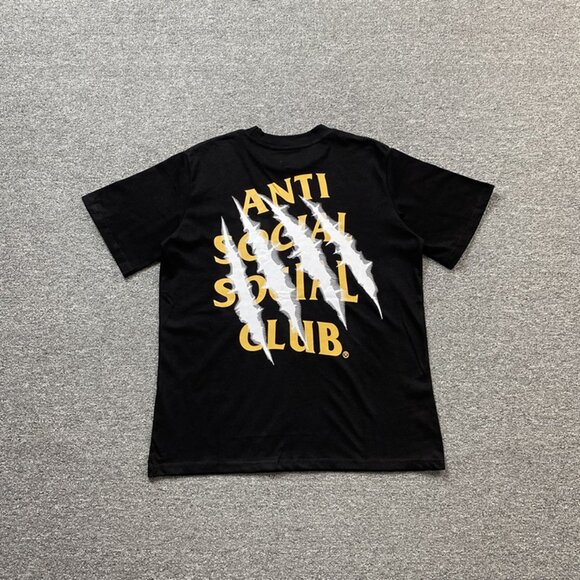 Anti Social Social Club Black T Shirt With Claw Marks Print